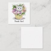 Kitten in mand bedankje notitie Kaart Notitiekaartje (Voorkant / Achterkant)