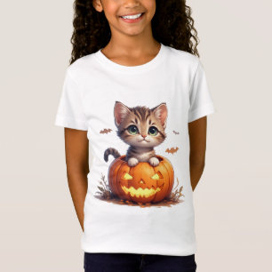 Kitten in Pompoen Halloween 🎃 T-shirt