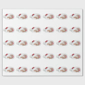 Kitten in Santa hat Cadeaupapier (Vlak)