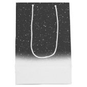 Kitten in Santa Hat en Snowflakes Medium Cadeauzakje (Achterkant)