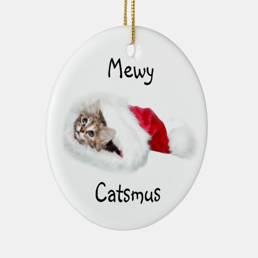 Kitten in Santa Hat Keramisch Ornament (Rechts)