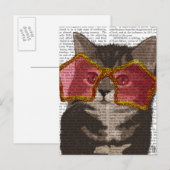 Kitten in Star Sunglazen Briefkaart (Voorkant / Achterkant)