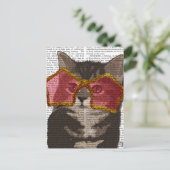 Kitten in Star Sunglazen Briefkaart (Staand voorkant)