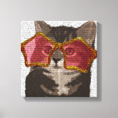 Kitten in Star Sunglazen Canvas Afdruk (Voorkant)