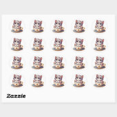 Kitten in Tea cup Stickers (Vel)
