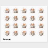 Kitten in Tea cup Stickers (Vel)