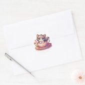 Kitten in Tea cup Stickers (Envelop)