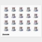 Kitten in Tea cup Stickers (Vel)