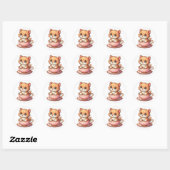 Kitten in Tea cup Stickers (Vel)