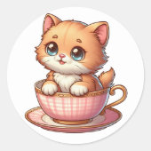 Kitten in Tea cup Stickers (Voorkant)
