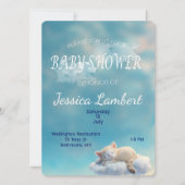 Kitten in the Clouds Baby shower Invitation Kaart (Voorkant)