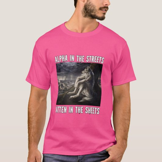 Kitten In The Sheets Grappige Alpha Weerwolf Wolf T-shirt (Voorkant)