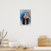 Kitten in Top Hat, Louis Wain Poster (Keuken)
