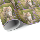 Kitten in Wildflower veld Cadeaupapier (Rol Hoek)
