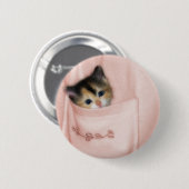 Kitten in zak 2 ronde button 5,7 cm (Voorkant /achterkant)