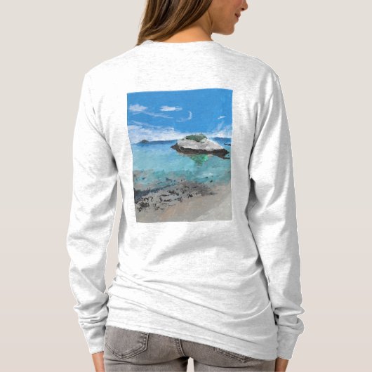 Kitten Island, Southport Maine, Long-Sleeve Shir T-shirt (Achterkant)