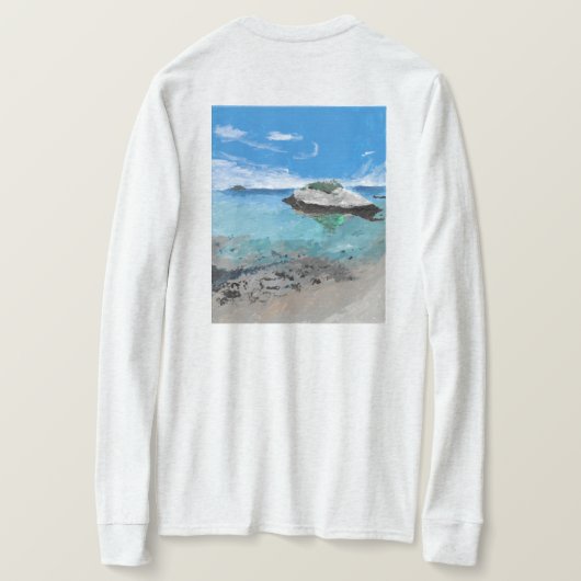 Kitten Island, Southport Maine, Long-Sleeve Shir T-shirt (Design achterkant)