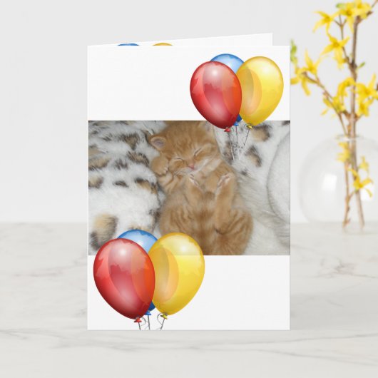 Kitten Kaart (Gele Bloem)