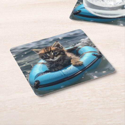 Kitten Kartonnen Onderzetters (Schuin)