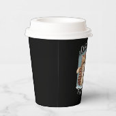 Kitten Kat en Sneeuwman Vrienden Deel Koffie Winte Papieren Bekers (Rechts)