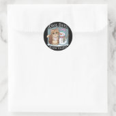 Kitten Kat en Sneeuwman Vrienden Deel Koffie Winte Ronde Sticker (Tas)
