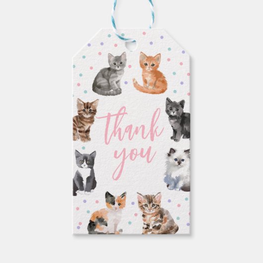 Kitten Kat Verjaardag Favoriet Tag Cadeaulabel (Voorkant)