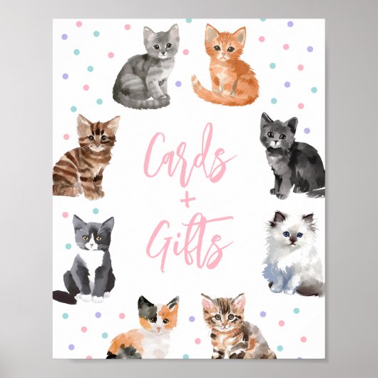 Kitten Kat Verjaardagskaarten en Geschenken Teken Poster (Voorkant)