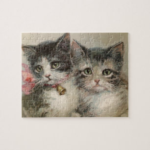  kitten kat vrienden roze boog bel legpuzzel