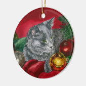 Kitten, Kattenversiering - "Thuis voor de Feestdag Keramisch Ornament (Links)