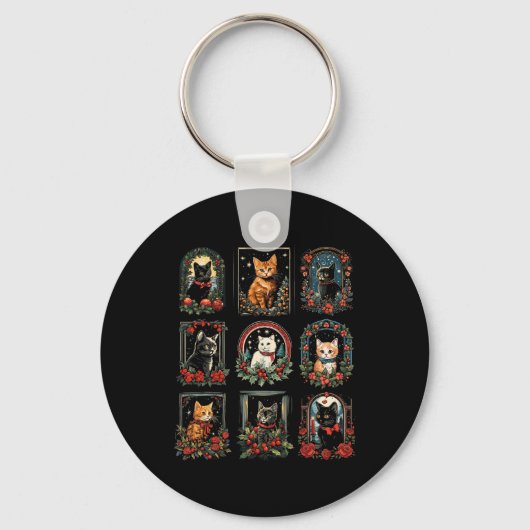 kitten kerstkatten sleutelhanger (Voorkant)