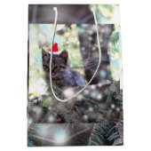 Kitten Kersttijd Gift Bag - Medium, Mat Medium Cadeauzakje (Voorkant)