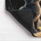 Kitten kijken naar een vallende herfstblad muismat (Hoek)