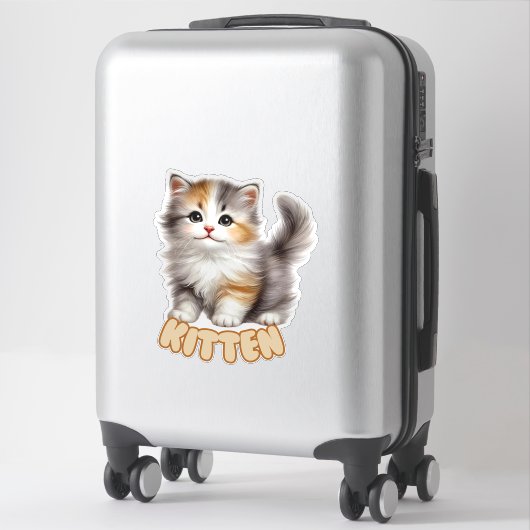 KITTEN - KINDERKAMER STICKER (Koffer)