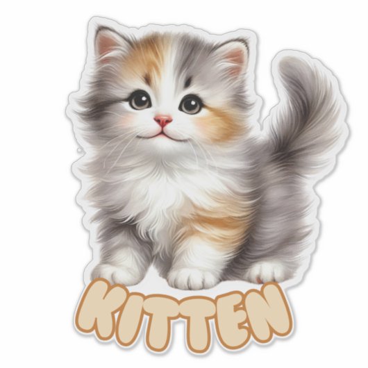 KITTEN - KINDERKAMER STICKER (Voorkant)