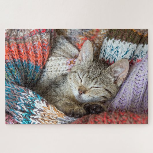 Kitten Kitty Cat Cute Fun Animal Jigzaag Puzzle Legpuzzel (Horizontaal)