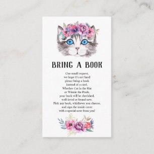 Kitten Kitty Cat Pink Floral Boeken voor Baby Informatiekaartje