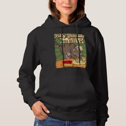 Kitten Kneden Deeg Baker Kat Kitty Kat Mam Kat Hoodie (Voorkant)