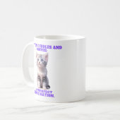 Kitten knuffels en koffie Mok. Koffiemok (Voorkant links)