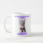 Kitten knuffels en koffie Mok. Koffiemok (Links)