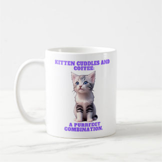 Kitten knuffels en koffie Mok. Koffiemok