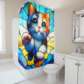 Kitten kunstwerk douchegordijn (In situ)