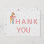 *~* Kitten Letter Pastel Baby shower Dank u Bedankkaart (Voorkant / Achterkant)