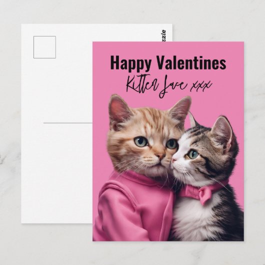 Kitten liefde Valentijn kat liefhebber huisdier ei Briefkaart (Voorkant / Achterkant)