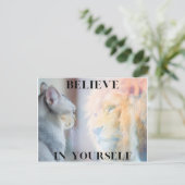 Kitten & Lion Mirror gelooft in jezelf Briefkaart (Staand voorkant)