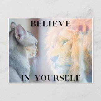 Kitten & Lion Mirror gelooft in jezelf Briefkaart
