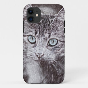 Kitten Love Cute Kitty Cat with Luminous Blue Eyes Case-Mate iPhone Case