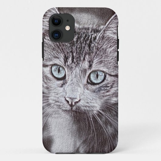 Kitten Love Cute Kitty Cat with Luminous Blue Eyes Case-Mate iPhone Case (Achterkant)