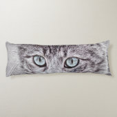 Kitten Love Cute Kitty Cat with Luminous Blue Eyes Lichaamskussen (Achterkant)