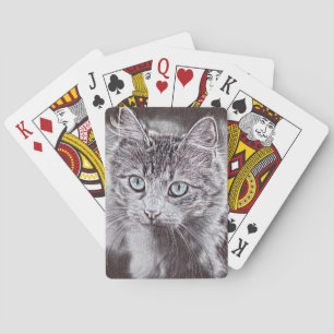 Kitten Love Cute Kitty Cat with Luminous Blue Eyes Pokerkaarten