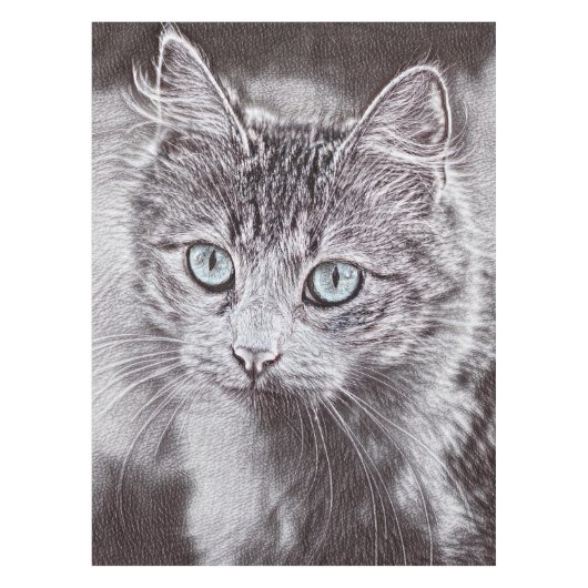 Kitten Love Cute Kitty Cat with Luminous Blue Eyes Tafelkleed (Voorkant)
